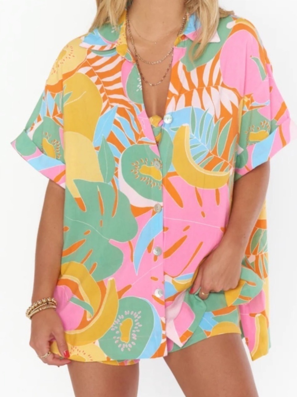 Show Me Your MuMu Parker Button-Up Shirt - Tropical